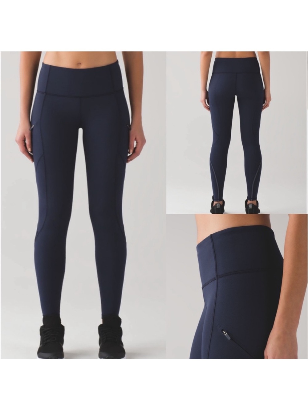 Lululemon Cadence Crusher Inkwell Navy Mesh Reflective Running Leggings